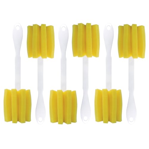 LOLA Glass & Jar Sponge Brush, Star Shaped, 6 Pack, Foam Material, Dishwasher Safe, Non-Scratch, Perfect for Glasses, Mugs, Bottles - size: 6 Pack