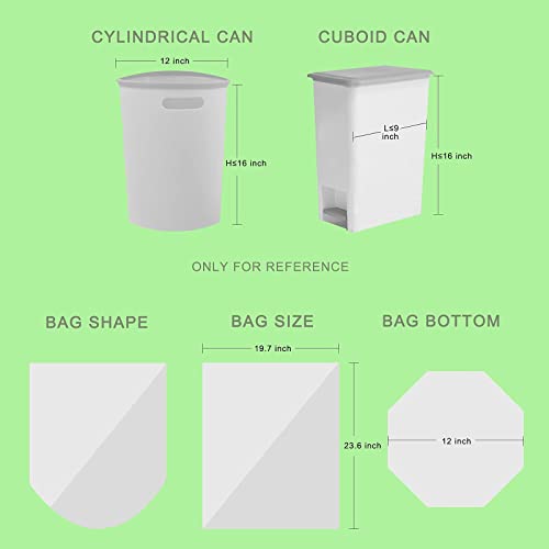 Small Trash Bags, Inwaysin Small Garbage Bags 4-6 Gallon Biodegradable Can Liners Thicken, Size Expanded, White 200 Counts - style: 4Gal-White-200