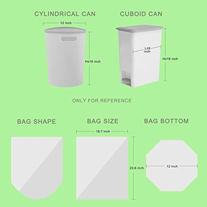 Small Trash Bags, Inwaysin Small Garbage Bags 4-6 Gallon Biodegradable Can Liners Thicken, Size Expanded, White 200 Counts - style: 4Gal-White-200