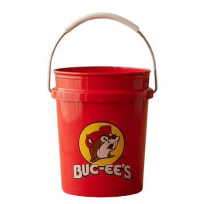 Buc-ee's Mini Red Bucket, 18 Ounce Portable Container with Handle, Plastic Storage Pail
