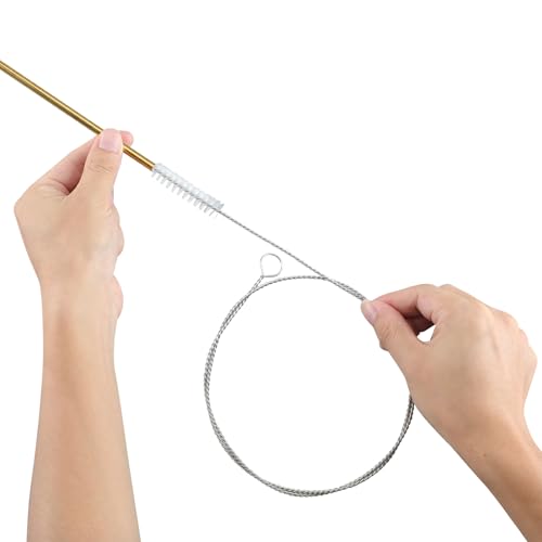 30 Inches Flexible Tube Brush, Extra Long Straw Brush, Pipe Cleaner Brush for Cleaning Straw, Feeding Tube, Siphon Hose, Drain Clog, 4PCS (White) - color: White