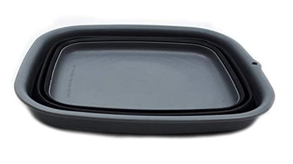 SAMMART 9.45L (2.5 Gallon) Collapsible Tub - Foldable Dish Tub - Portable Washing Basin - Space Saving Plastic Washtub (Grey/Black, M) - color: Grey/Black, size: Medium