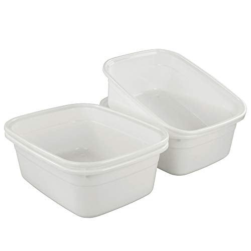 4-Pack 14 Quart Plastic Wash Basin/Dish Pan, White - size: 14 quart