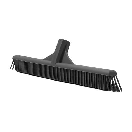 Superio 16” Pet Hair Remover Silicone Broom - Carpet Rake for Fur Removal - Rug Rake to Fluff Carpet – for Dust on Hardwood Floor & Tile – Rinse to Clean - size: Broom with Handle