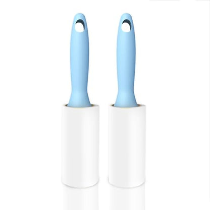 SunGrow Pet Lint Rollers for Dogs and Cats, Extra Sticky Adhesive, 2 Portable Fur/Hair Animal Hair Lifter for Clothes, Furniture, Carpet, Easy to Tear Dust Cleaner Brush, Blue Handle, 8” x 2”