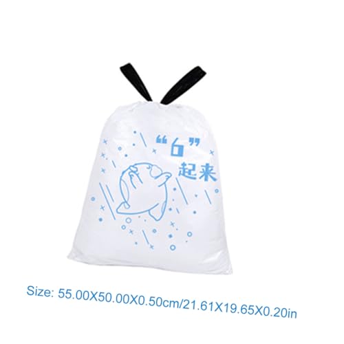 Uonlytech 69pcs Drawstring Garbage Bags Thickened Portable Rubbish Holder 50x55cm High Tenacity Kitchen Trash Bags for Trash Cans to 37cm Diameter