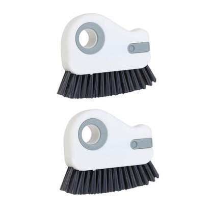 Window Track Cleaning Brush, 2-in-1 Groove Cleaner Brush - Deep Clean & Scratch-Free for Sliding Door Tracks, Shower Door Sills & Household Narrow Gaps (2-Pack, Gray)