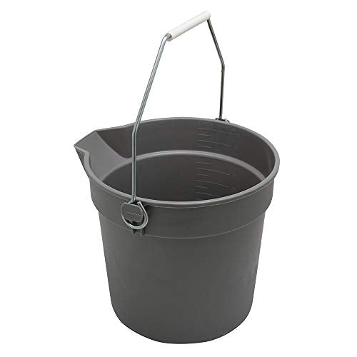 Prime-Line MP46750 Bucket with Handle and Spout, 10 Quart, Gray | Plastic, Rugged, Heavy, Single Pack