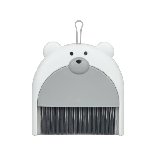 Mini Broom and Dustpan Set 6.2x6.3 Inches Compact Hand Broom for Desktop Table Countertop Car Office Kitchen Small Space Cleaning(Grey) - color: Gray