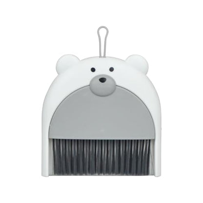 Mini Broom and Dustpan Set 6.2x6.3 Inches Compact Hand Broom for Desktop Table Countertop Car Office Kitchen Small Space Cleaning(Grey) - color: Gray