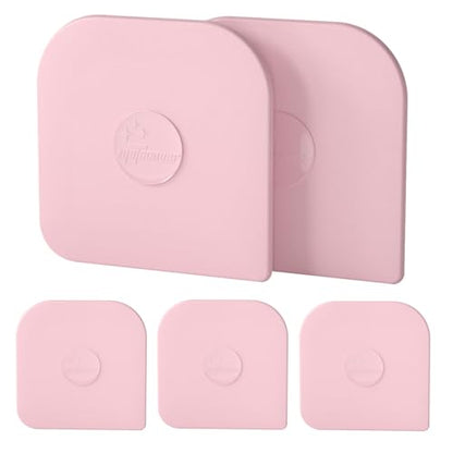 Pan Scraper, 5 Pcs Pot Scraper Plastic, Pot Scraper Non Scratch for Cast Iron, Pot and Pan Cleaning, Sturdy Scraper Kitchen Tool, Pink - color: Pink, size: 5 Pcs