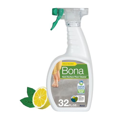 Bona Multi-Surface Floor Cleaner Spray - 32 fl oz - Lemon Mint Scent - Refillable - Residue-Free Floor Cleaning Solution for Stone, Tile, Laminate, and Vinyl Floors - size: 32 Fl Oz (Pack of 1)
