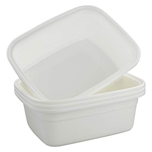 12 Quart Plastic Wash Basin, 4 Pack Dish Pan, White - size: 12 quart