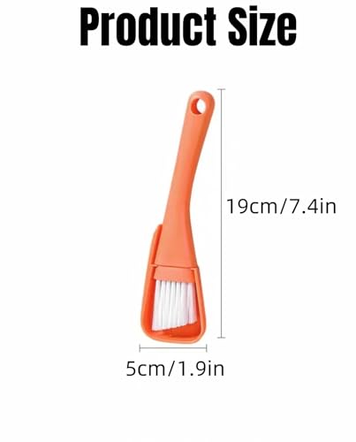 2PCs Window Track & Crevice Cleaning Brushes with Built-in Dustpan - Floor/Window Slot/Keyboard/Door Crevice Brush Set, Household Cleaning Tool Set(White+White) - color: White+white