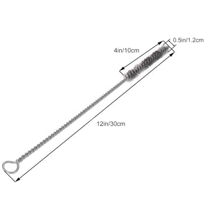 Utoolmart Wire Tube Brushes, Stainless Steel Spiral Power Bottle Brush, Long-Handle Bristle Pipe Cleaning Tool, 0.5" Diameter 12" Length for Auto Parts, Bottles, Tubes, Keyboards,Glass, 5pcs - color: 5pcs, size: 1.2cm