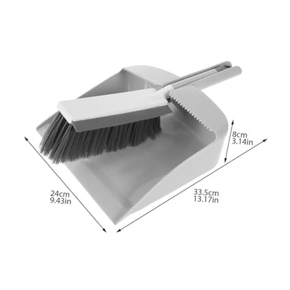 Zerodeko Portable Dustpan Brush Set Compact Cleaning Tool for Desktop Floor Soft Scrub