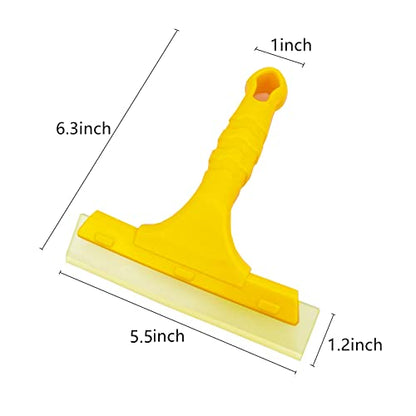 Small Glass Squeegee, Ice Scraper for Car Windshield, Window Wiper with Hard Rubber Blade & None-Slip 6.1inch Handle, for Windshield/Bathroom Shower Door/Mirrors/Countertop/Window