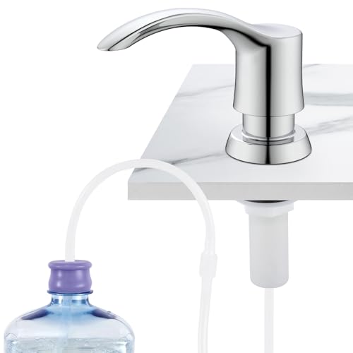 GAGALIFE Kitchen Sink Soap Dispenser - Sink Soap Dispenser Pump with 40" Silicone Soap Dispenser Extension Tube (Chrome), Say Goodbye to Frequent Refills G080-1C - color: Chrome, size: with Hose