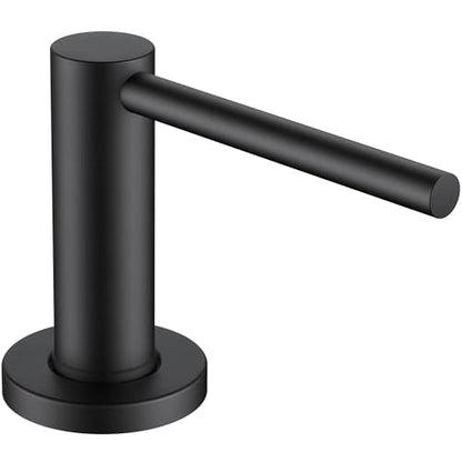 FORIOUS Soap Dispenser for Kitchen Sink, Black Stainless Steel Liquid Dish Soap Dispenser Pump with Top Refill 17oz Soap Bottle, Built in Sink Lotion Dispenser for Kitchen Countertop - color: Matte Black