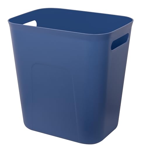 UUJOLY Plastic Small Trash Can Wastebasket, Garbage Container Basket for Bathrooms, Laundry Room, Kitchens, Offices, Kids Rooms, Dorms, 3.5 Gallon, Blue - color: Blue, size: 3.5 Gallon