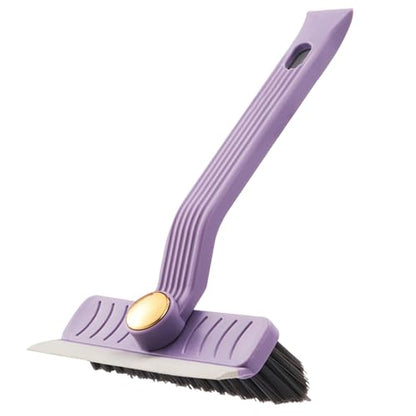 Cleaning Brush 3 in 1 360-degree Rotating Quick Drying Floor Scrubber with Hard Bristle Crevice Cleaning Brush for Kitchen, Bathroom, Pool (Purple)