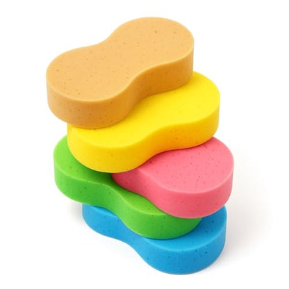 5 Pack Large Car Wash Sponges Non-Scratch Sponges for Auto, Truck, RV, Boat Cleaning Thick Foam for Kitchen, Bathroom, Household (Large)