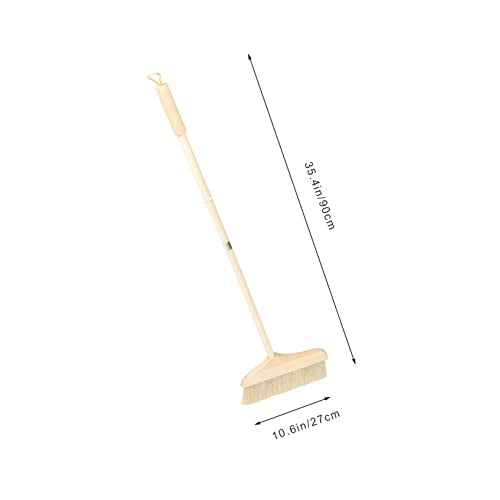 NOLITOY Indoor Outdoor Telescoping Broom Soft Bristle Brush for Floor Cleaning Detachable Handle Easy to Store