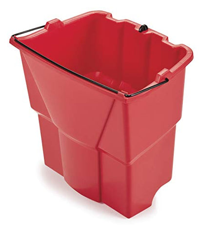 Rubbermaid Commercial Products Dirty Water Bucket for WaveBrake 2.0, 35 Qt. Mop Bucket, Red, 18-Quart Capacity, Separates Used and Clean Water, for Professional/Janitorial Cleaning