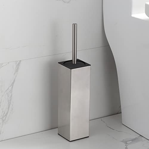 BGL Toilet Brush Holder Freestanding,Brushed Nickel,304 Stainless Steel,SUS304 Toilet Bowl Brush and Holder for Bathroom - Space Saving,Sturdy,Deep Cleaning,Covered Brush - color: Brushed Nickel