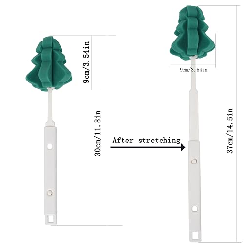 Foshine Bottle Soft Brushs Sponge Bottle Brushes Cleaning Brushs Set with Adjustable Handles 2 Pieces, for Wine Glasses and Bottles 2 Pcs Traceless Hook