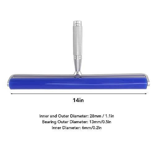 Dust Removal Roller Silicone Soft Aluminum Alloy Handle Iron Bearing Anti Static Roller for Film Dust Fibers Powder (14in) - size: 14in