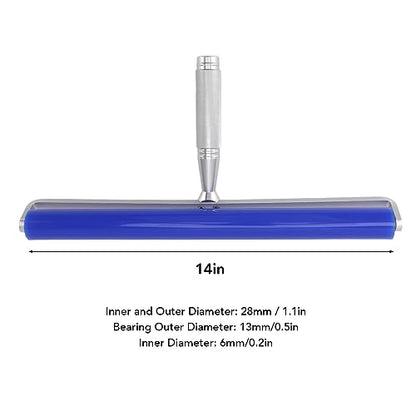 Dust Removal Roller Silicone Soft Aluminum Alloy Handle Iron Bearing Anti Static Roller for Film Dust Fibers Powder (14in) - size: 14in