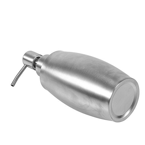 304 Stainless Steel Liquid Soap Dispenser, Bathroom Shower Pump for Shampoo Lotion, 350ml Refillable Soap Container with Wide Mouth, Rustproof Dispenser for Kitchen and