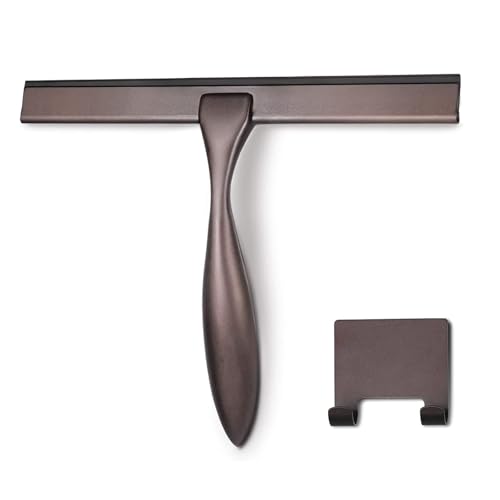 Hiware All-Purpose Shower Squeegee for Shower Doors, Bathroom, Window and Car Glass - Bronze, Stainless Steel, 10 Inches - color: Bronze, size: 10-Inch