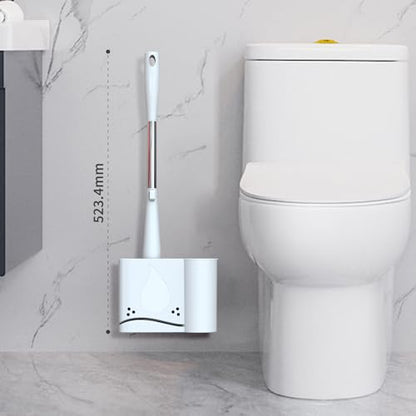 Hillyfe Toilet Brush and Holder Set,Silicone Removable Cleaner Brush,5 PCS Toilet Bowl Cleaner Tablets and Wall-Mount Hook,Ventilation Slots Base for Bathroom Apartment RV Deep Cleaning,White