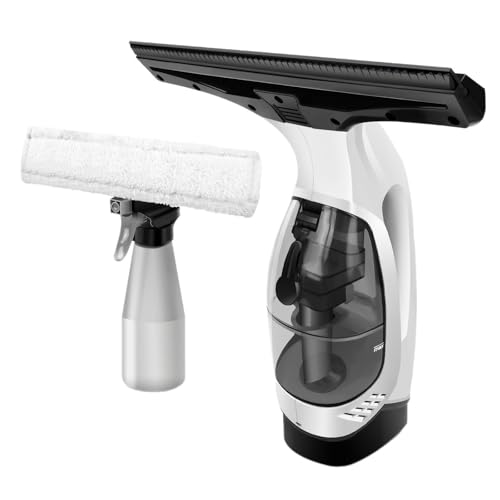 Cordless Window Vacuum Squeegee with 150ml Detachable Water Tank, Electric Window Cleaner Handheld Glass Cleaning Tool with Strong Suction for Shower Glass Mirror Car Door Streak-Free