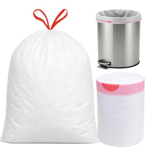 8 Gallon Drawstring Tall Kitchen Trash Bags,Clean Fresh Scent and Heavy Duty Garbage Bags(100 Count,50x60cm) - size: 1 Count (Pack of 100), style: 8Gallon(100Counts)White