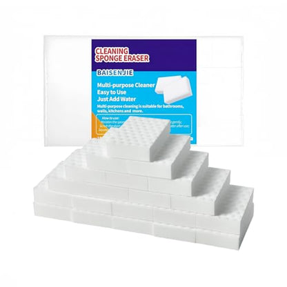 Magic Sponges Eraser,20 Pack Melamine Sponge in Bulk,2X Density,Long Lasting,Cleaning Sponge for Kitchen, Bathroom,Bathtub, Sink,Furniture, Wall Cleaner (White（20PCS）, 3.93x2.36x0.79in) - color: White（20pcs）, size: 3.93x2.36x0.79in