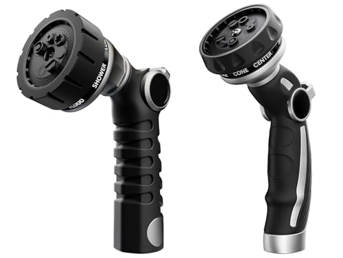 RESTMO Heavy Duty Hose Nozzle, Metal Garden Water Hose Sprayer, Thumb Control, On Off Valve, High Pressure Nozzle Sprayer for Watering Plants, Car and Pet Washing