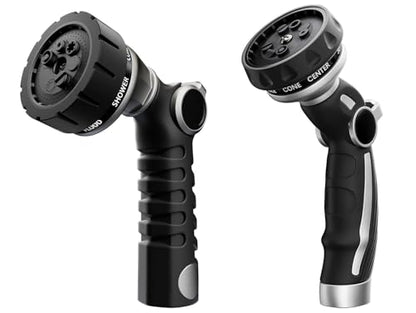 RESTMO Heavy Duty Hose Nozzle, Metal Garden Water Hose Sprayer, Thumb Control, On Off Valve, High Pressure Nozzle Sprayer for Watering Plants, Car and Pet Washing