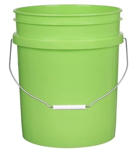 House Naturals 5 Gallon Premium HPDE Plastic Bucket - Made in USA Food Grade Storage Container, BPA Free All Purpose Pail (1, Lime) - color: Lime