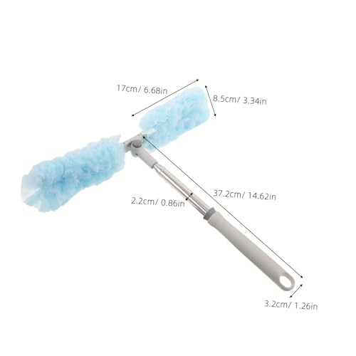 Vaguelly Telescoping Cobweb Duster with 360° Swivel Head and Washable Non-Woven Fabric, Aluminum Alloy Extension Pole for Room Dust Removal and Household Cleaning, Multiangle Adjustable