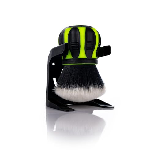 Detail Factory - Curveball XL Synthetic Brush - Ultra Soft Bristles, Comes with Storage Rack, Covers Large Area Inside or Outside Vehicles - Octane Ectoplasm - color: Black/Lime