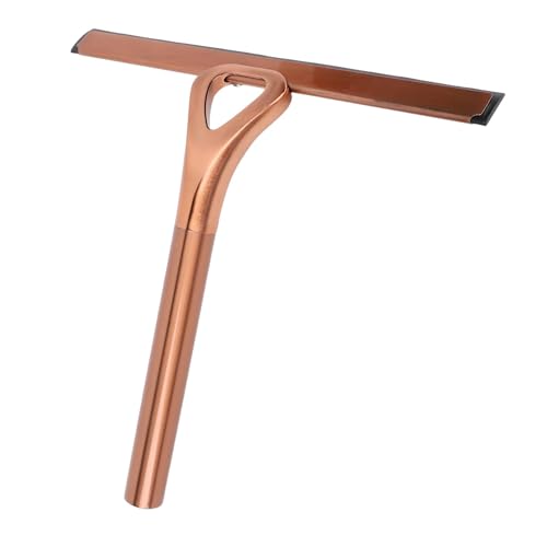304 Stainless Steel Shower Squeegee for Glass Doors, Silicene Window Mirror Wiper with Hook Bathroom Shower Door Cleaning Tool (Antique Bronze) - size: Antique Bronze