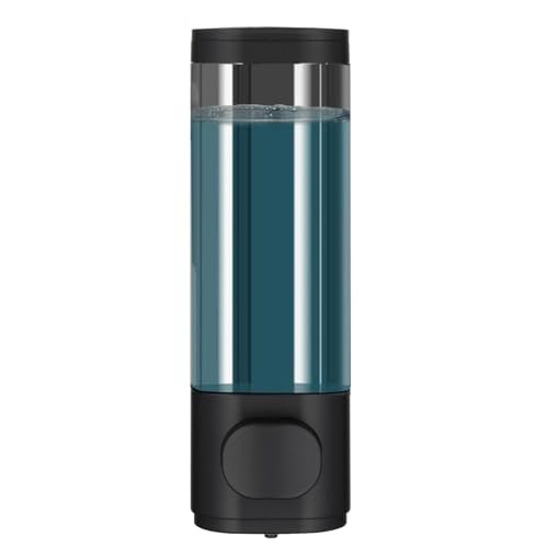 Wall Mounted Hand Soap Dispenser, 1 Chamber, 10oz/300ml Single Black Shampoo and Conditioner Dispenser, Bathroom Shower Dispenser Gel Container Dispenser and Organizer for Bathroom Kitchen Hotel - color: Black