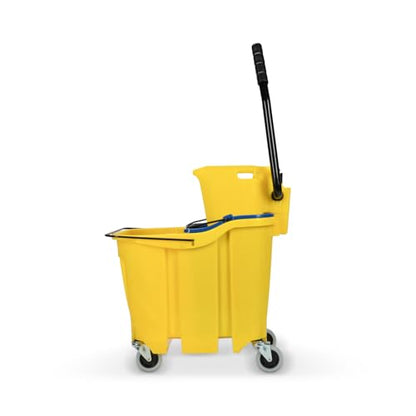 SPARTA OmniFit Mop Bucket System, Durable Mop Bucket, Side Press Wringer, and Soiled Water Insert, Floor Cleaning Essentials for Commercial and Home Use, 35 Qt Capacity, 1 Count, Yellow - color: Yellow
