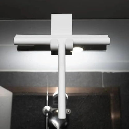 All-Purpose Stainless Steel Shower Squeegee for Bathroom, Kitchen, Shower, Floor Cleaning with Adhesive Hook Sturdy Handle, Professional Cleaners, Window Cleaning for Window Squeegee (White) - color: White