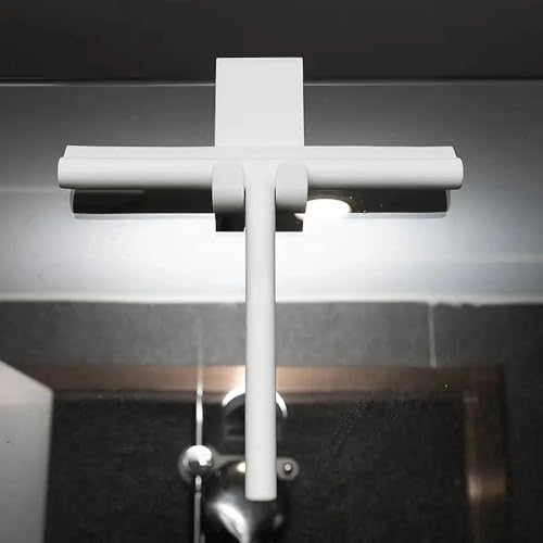 All-Purpose Stainless Steel Shower Squeegee for Bathroom, Kitchen, Shower, Floor Cleaning with Adhesive Hook Sturdy Handle, Professional Cleaners, Window Cleaning for Window Squeegee (White) - color: White
