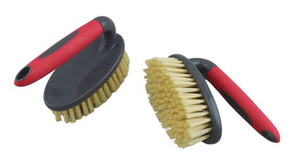 All Purpose Cleaning Kitchen Bathroom Scrub Brush Easy Soft Grip Handle 2 Pack