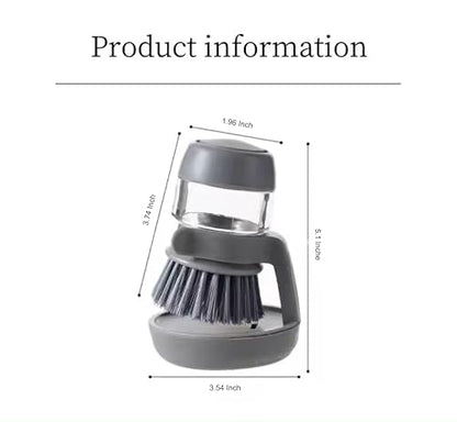 Soap Dispenser Palm Dish Brush with Storage Bracket – Drainage Base, Easy-to-Clean Kitchen Utensil Cleaner | Includes Extra Soft Bristle Brush (Green) - color: Green
